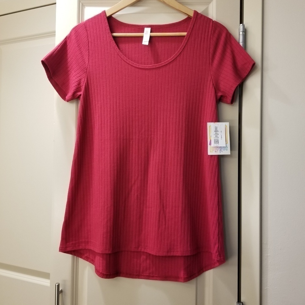 NEW Lularoe Classic Red Short Sleeve Ribbed Tunic